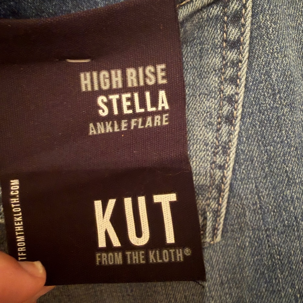 Kut from the Kloth Stella High-Rise Ankle Flare Jeans - Medium Blue